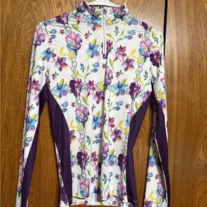 HKM purple floral long sleeve sun shirt